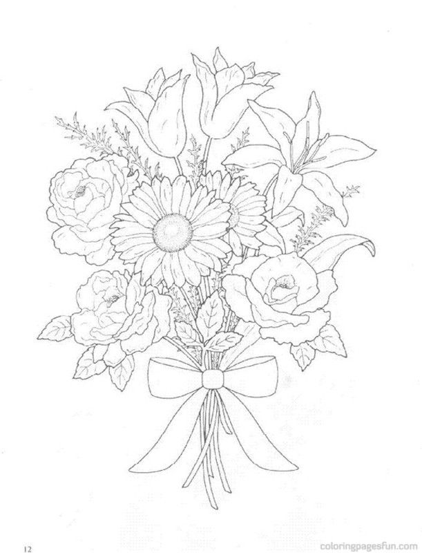 Best Photos of Bouquet Of Flowers Coloring Pages - Flower Bouquet ...