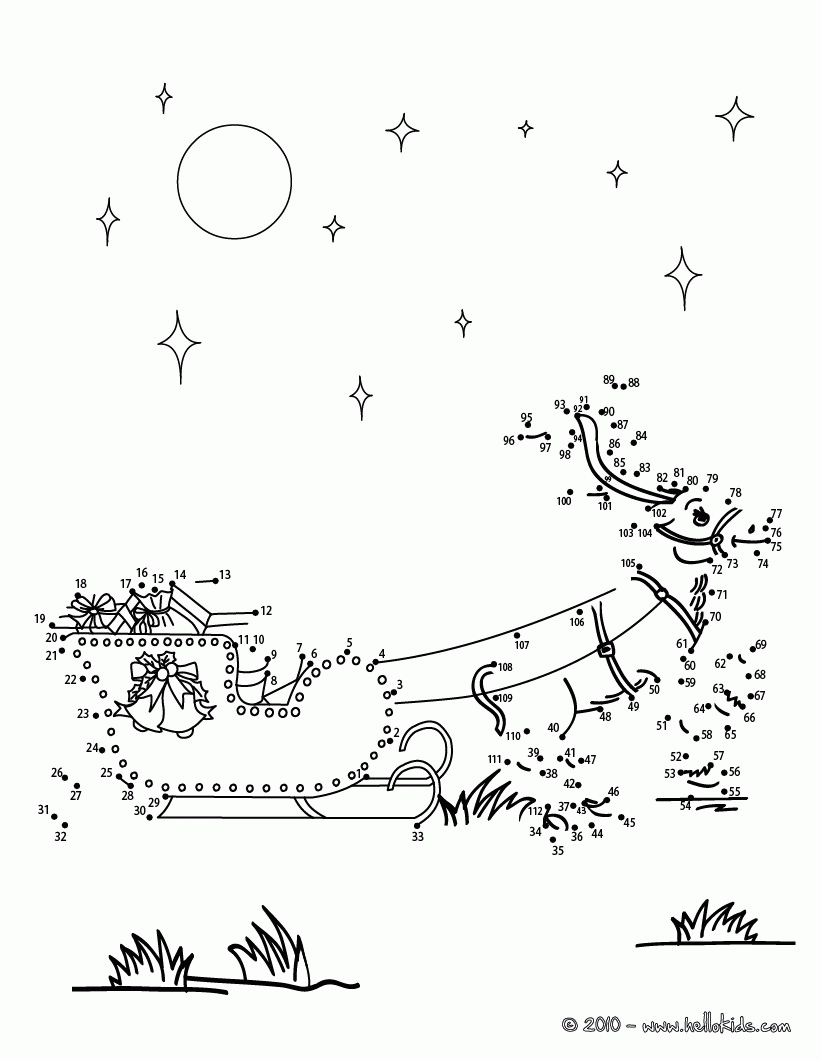 Christmas Dot To Dot Printables Coloring Page