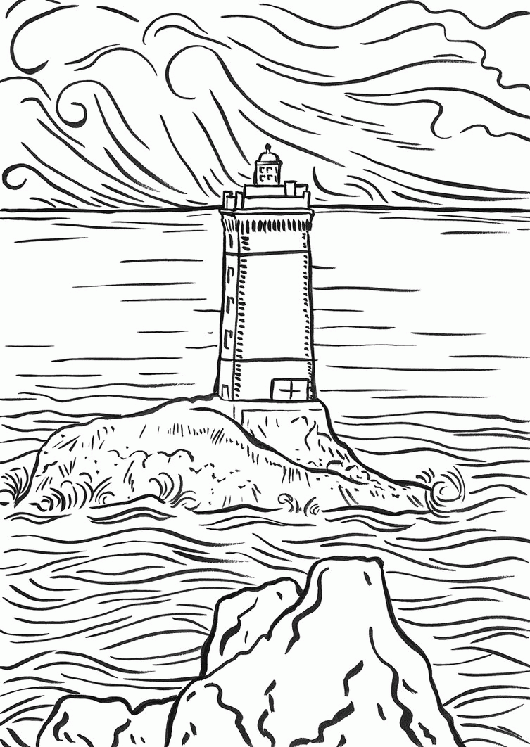 Lighthouses Coloring Page