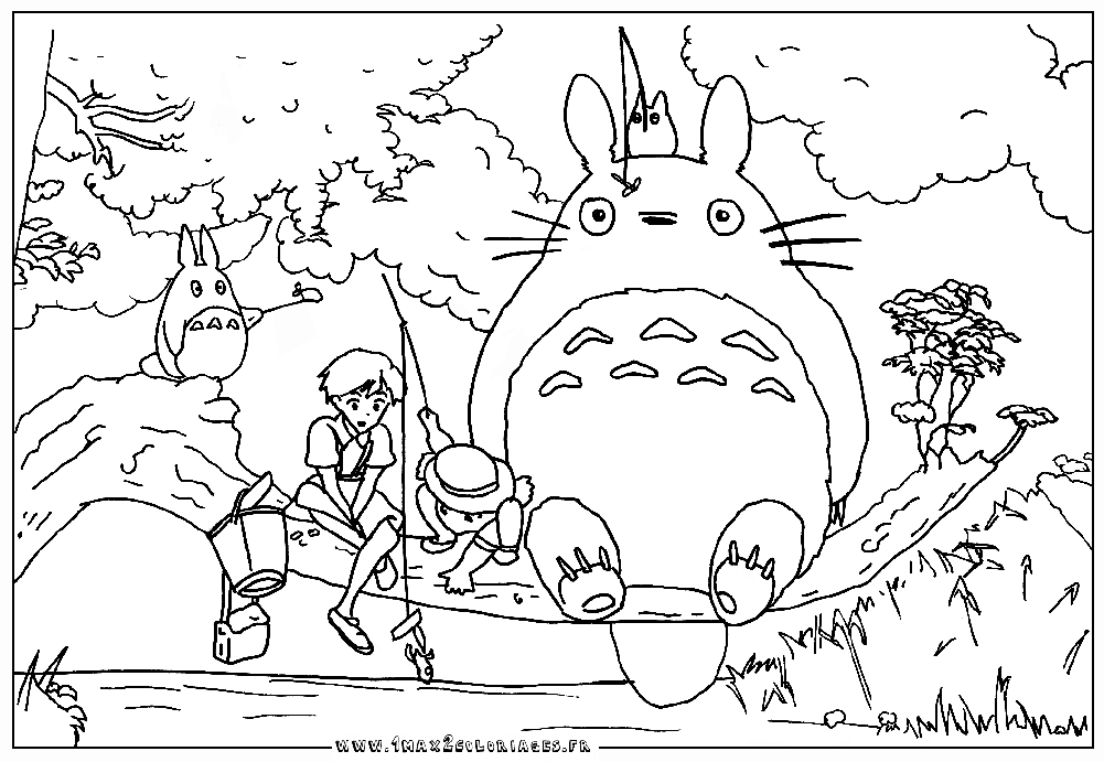 Printable Totoro Coloring Pages - Coloring Home