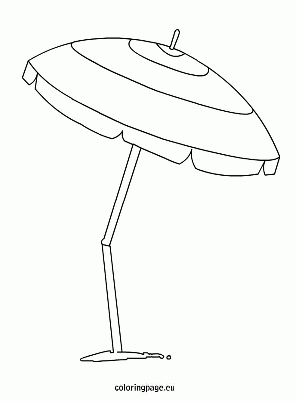 Free Coloring Pages Beach Umbrella - Coloring Page