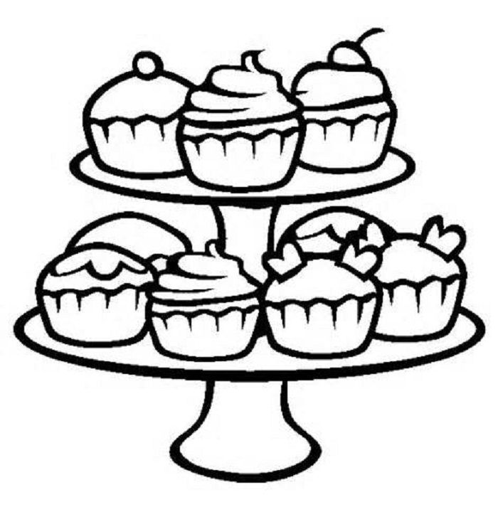 Amazing of Cupcake Coloring Pages To Print For Cupcake Co #3645
