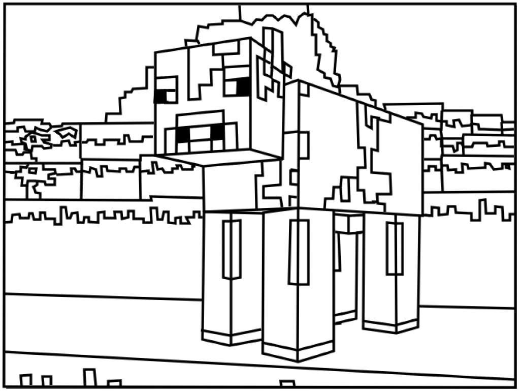 minecraft cow coloring pages - Clip Art Library