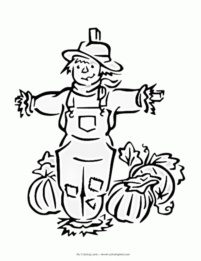 21 Free Pictures for: Scarecrow Coloring Pages. Temoon.us