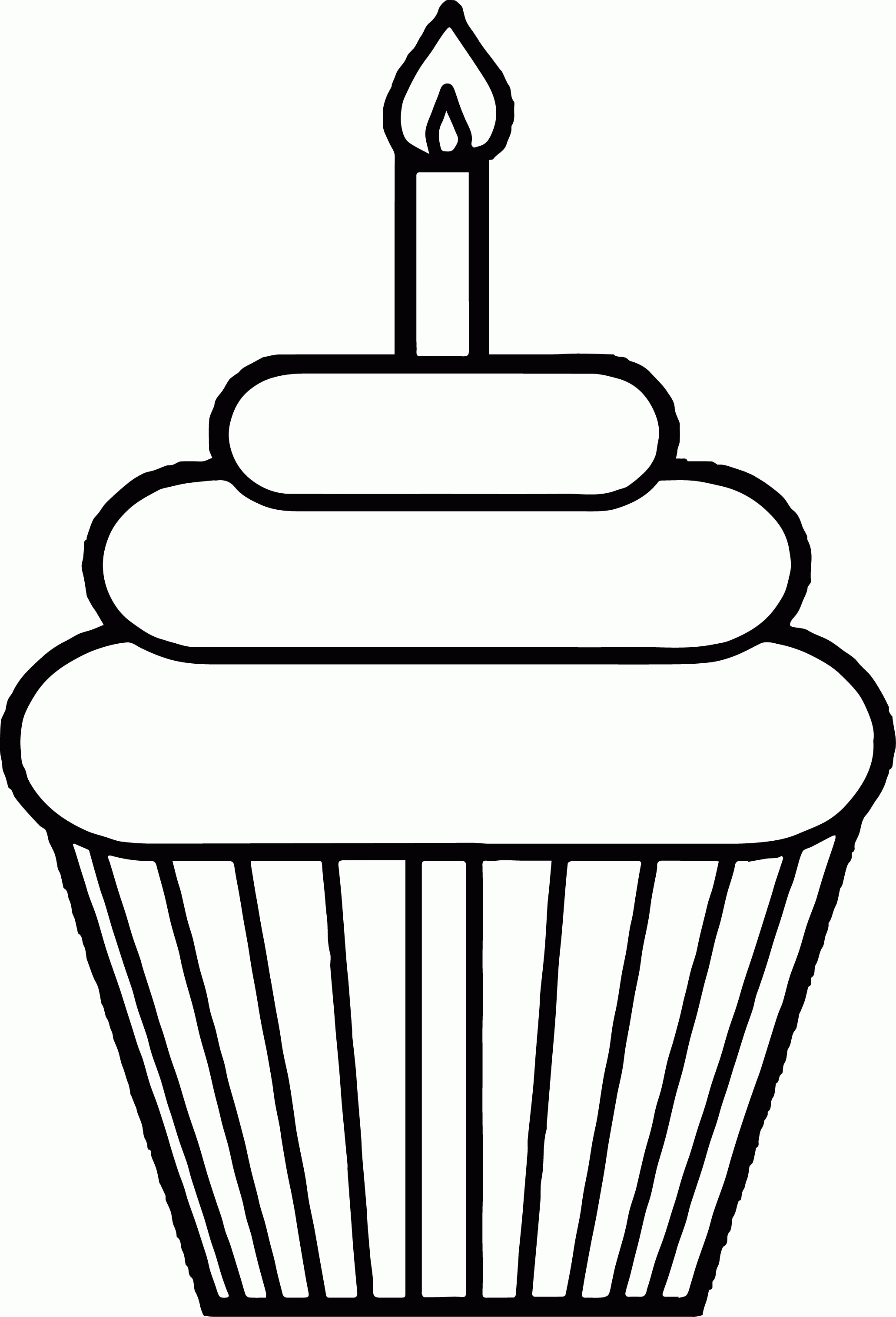 Cup Cake Coloring Page - Coloring Page