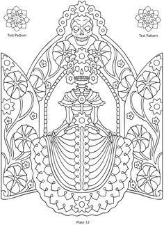 Day Of The Dead Printables - Coloring Pages for Kids and for Adults