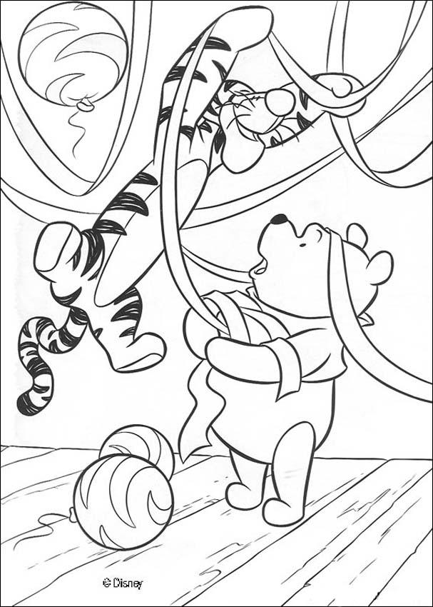 Winnie The Pooh coloring pages - Tigger's Birthday Decorations