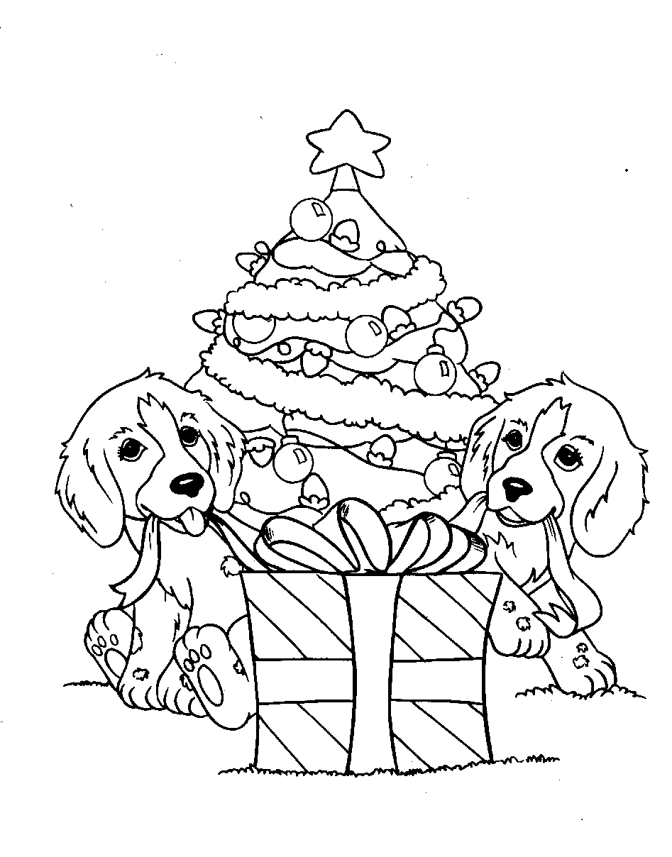 Christmas Coloring Pages Of A Dog   Coloring Home
