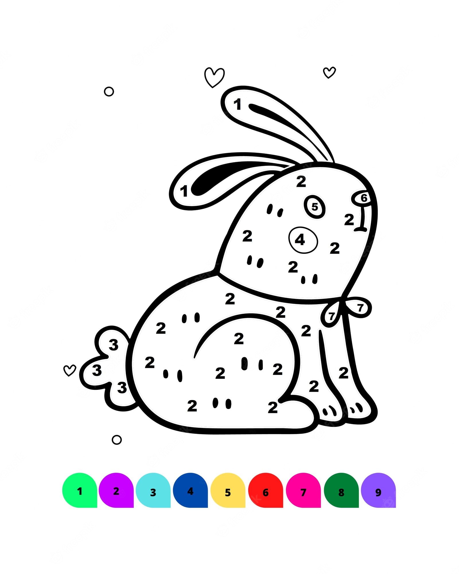 Premium Vector | Easter coloring pages easter color by number pages color  by number pages for kids