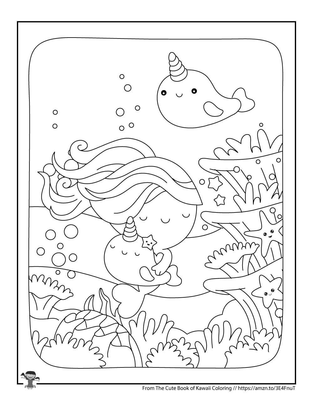 Narwhal Mermaid Coloring Page | Woo! Jr. Kids Activities : Children's  Publishing