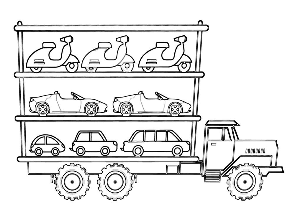 Free Car Transporter coloring pages. Free Printable Car Transporter  coloring pages.