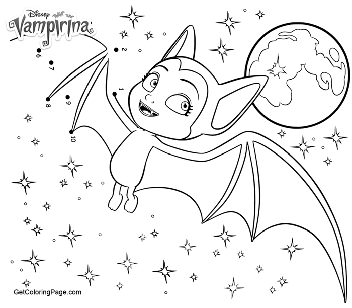 Vampirina Coloring Pages Bat In Night Sk #1372240 - PNG Images - PNGio
