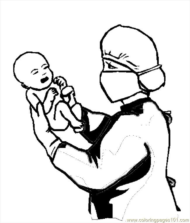 Woman Doctor Coloring Page - HiColoringPages