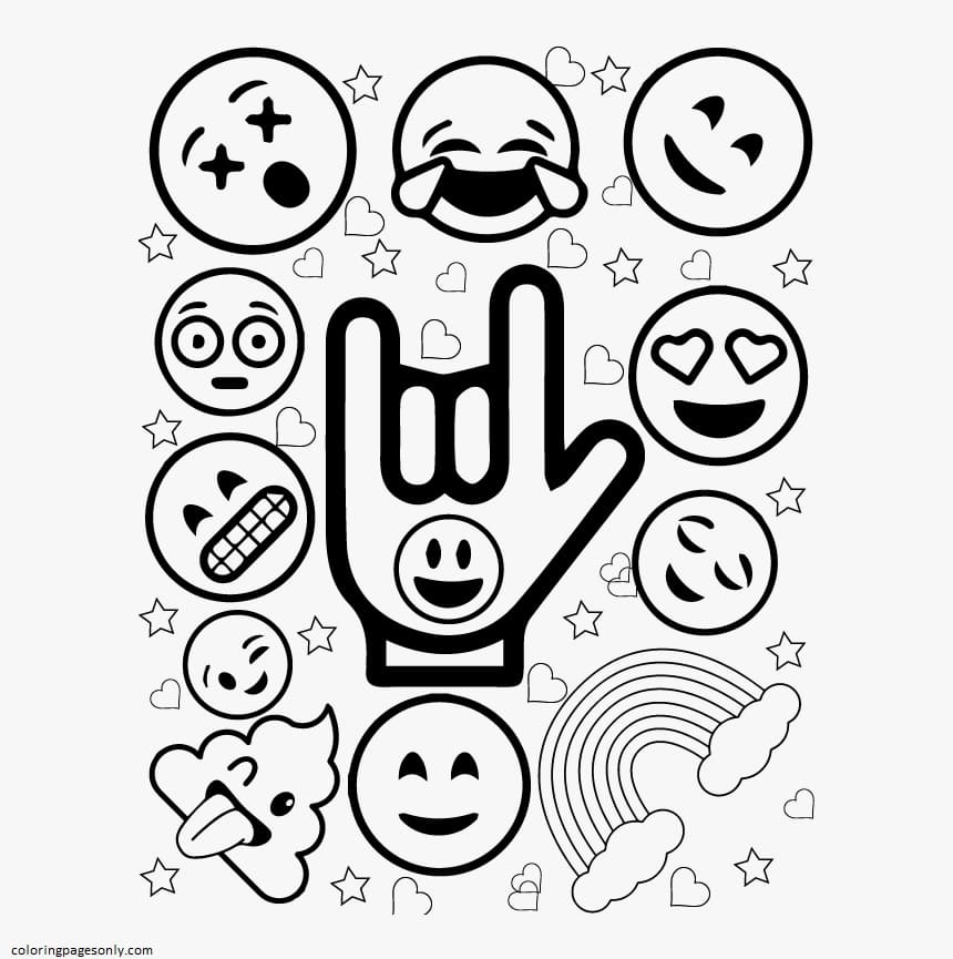 Printable Emojis 3 Coloring Page Coloring Page Page For Kids And Adults