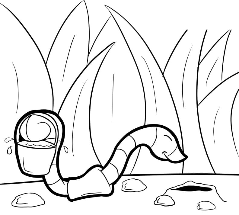 Earthworm 3 Coloring Page - Free Printable Coloring Pages for Kids