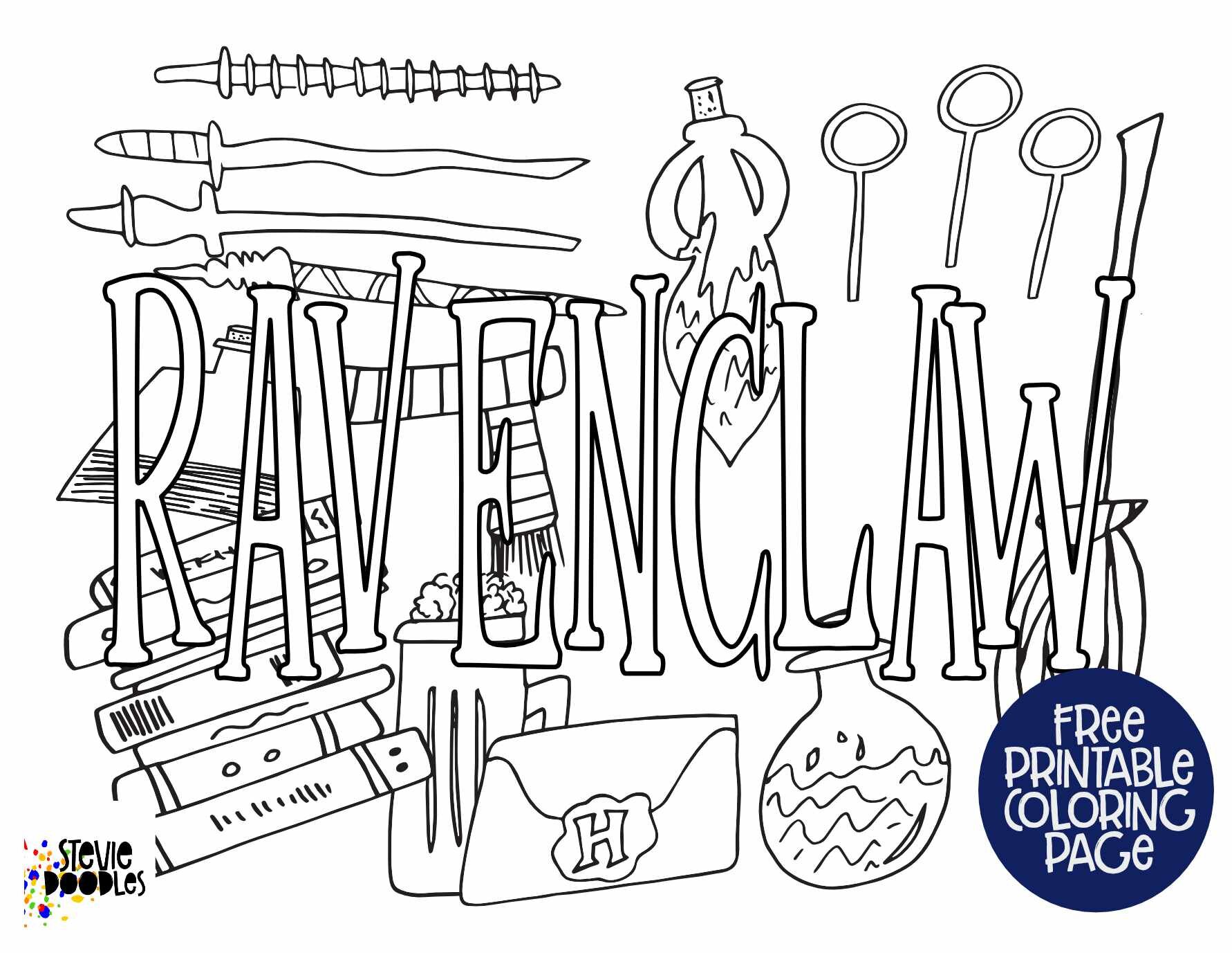 Free Ravenclaw Coloring Pages — Stevie Doodles