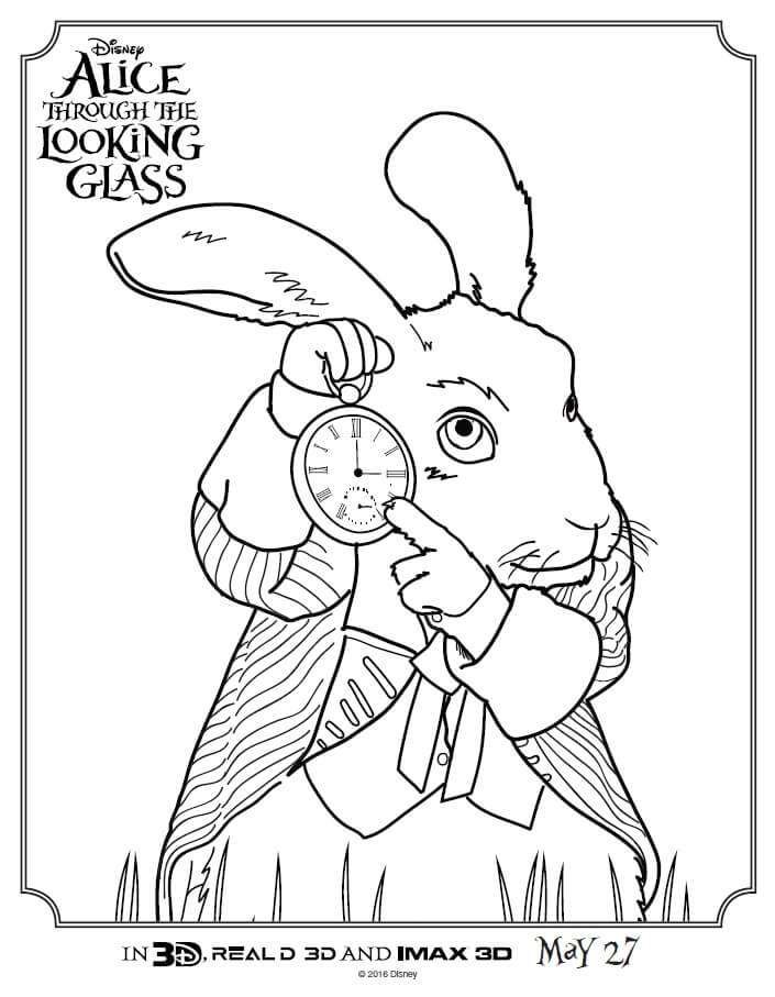 Alice Through The Looking Glass Coloring Pages