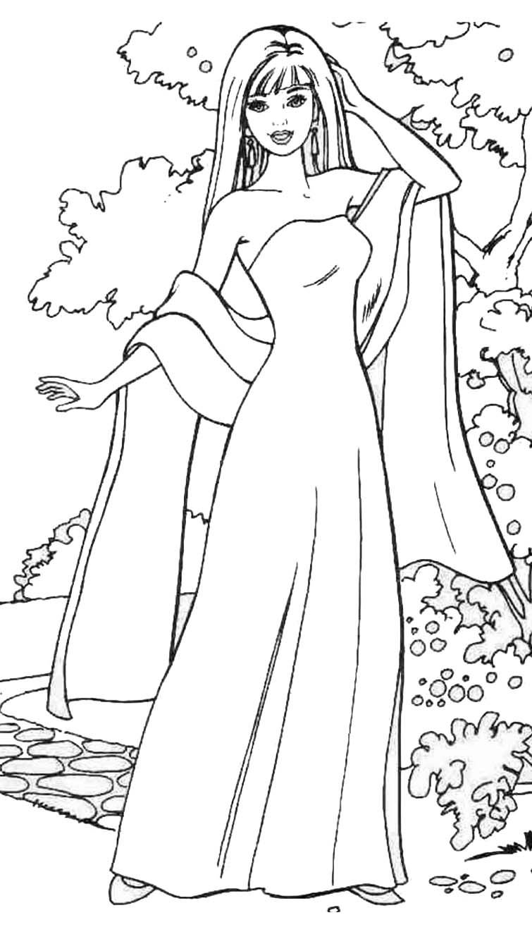 Download Cartoon Barbie Coloring Page - Coloring Home