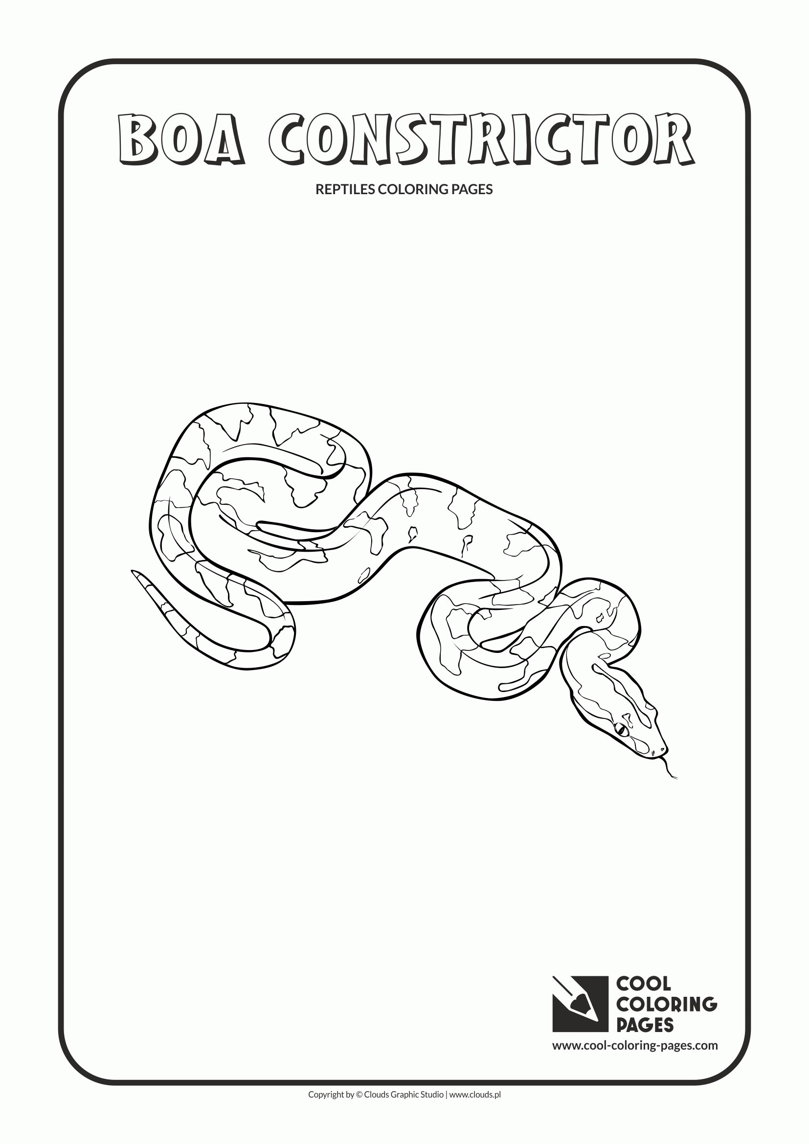 Boa constrictor coloring page | Cool Coloring Pages