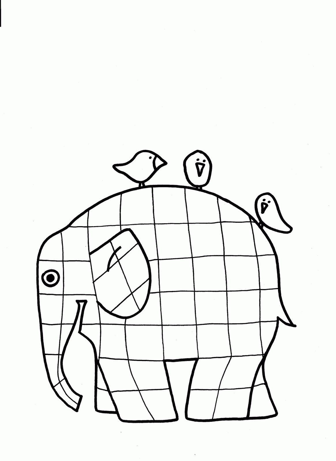 Elmer Patchwork Elephant Coloring Pages - Coloring Page Photos