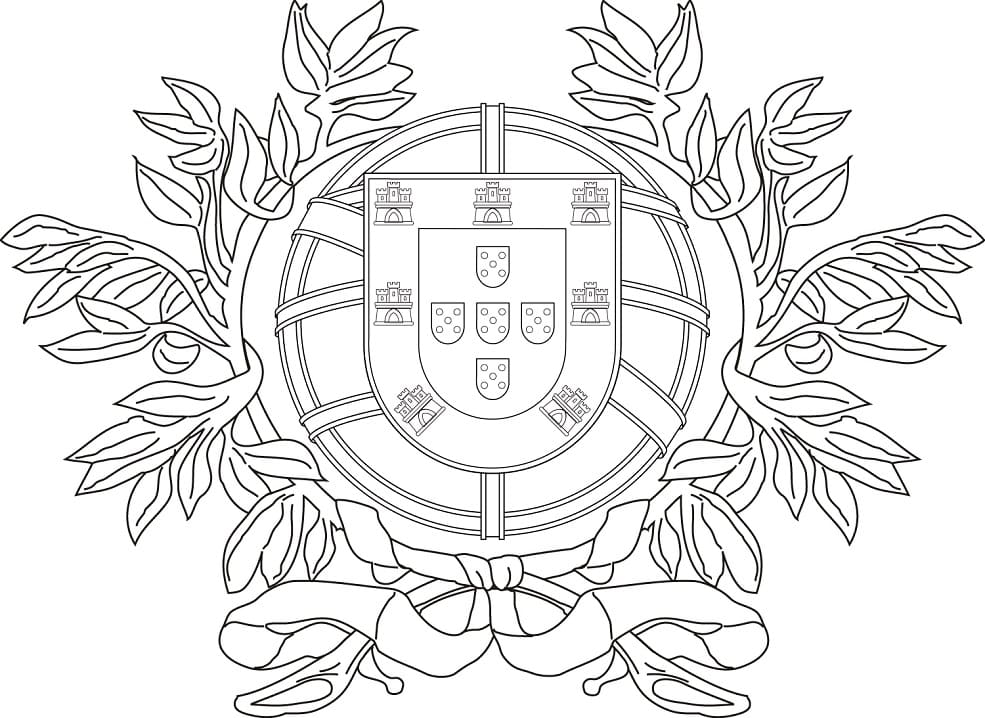 Coat of Arms of Portugal Coloring Page - Free Printable Coloring Pages for  Kids