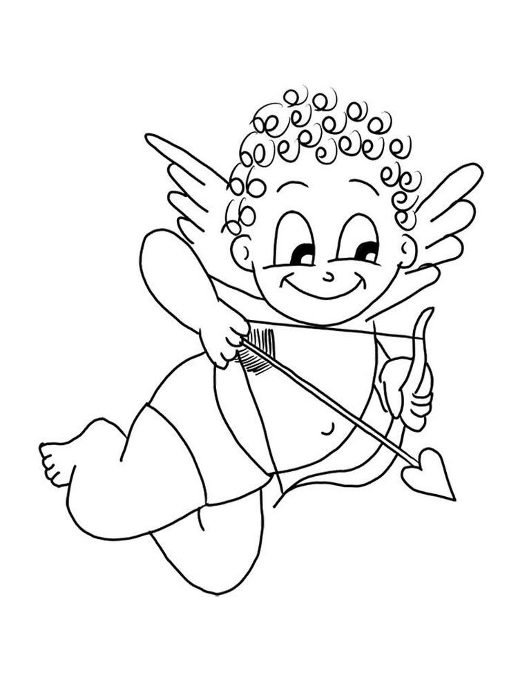 cupid coloring pages image. Cupid is a love fairy! Cupid is a winged infant  carrying a bow and arrow… | Coloring pages, Cool coloring pages, Coloring  pages for kids