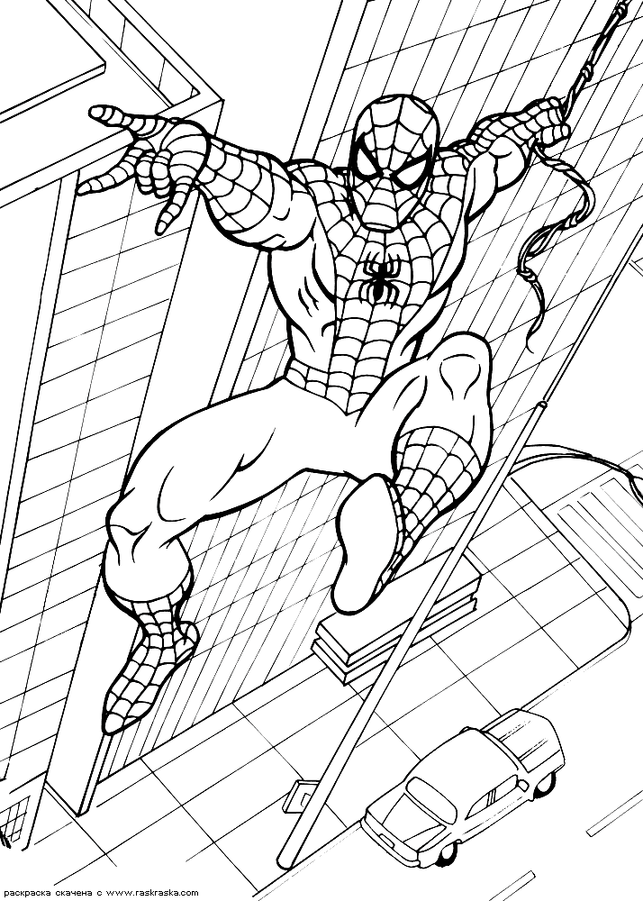 Lego Spiderman Coloring Pages For Kids - Drawing with Crayons