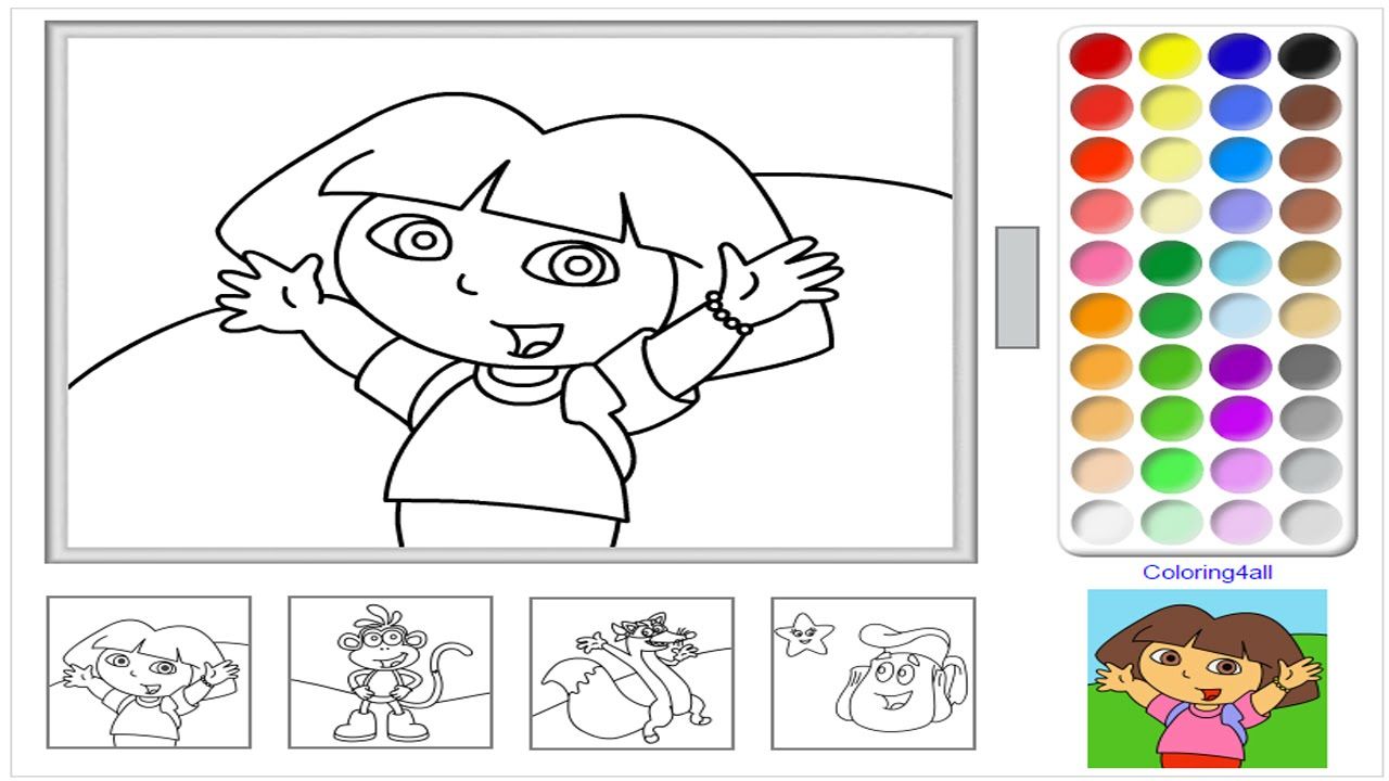 Dora The Explorer Online Coloring Pages Game   Dora Coloring Game ...