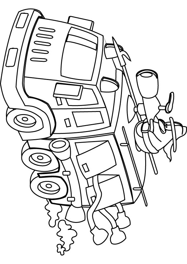 Free Fire Truck Coloring Pages for kids