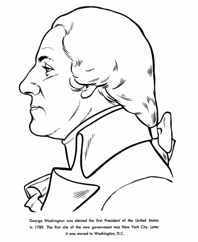 George Washington - Coloring Pages for Kids and for Adults