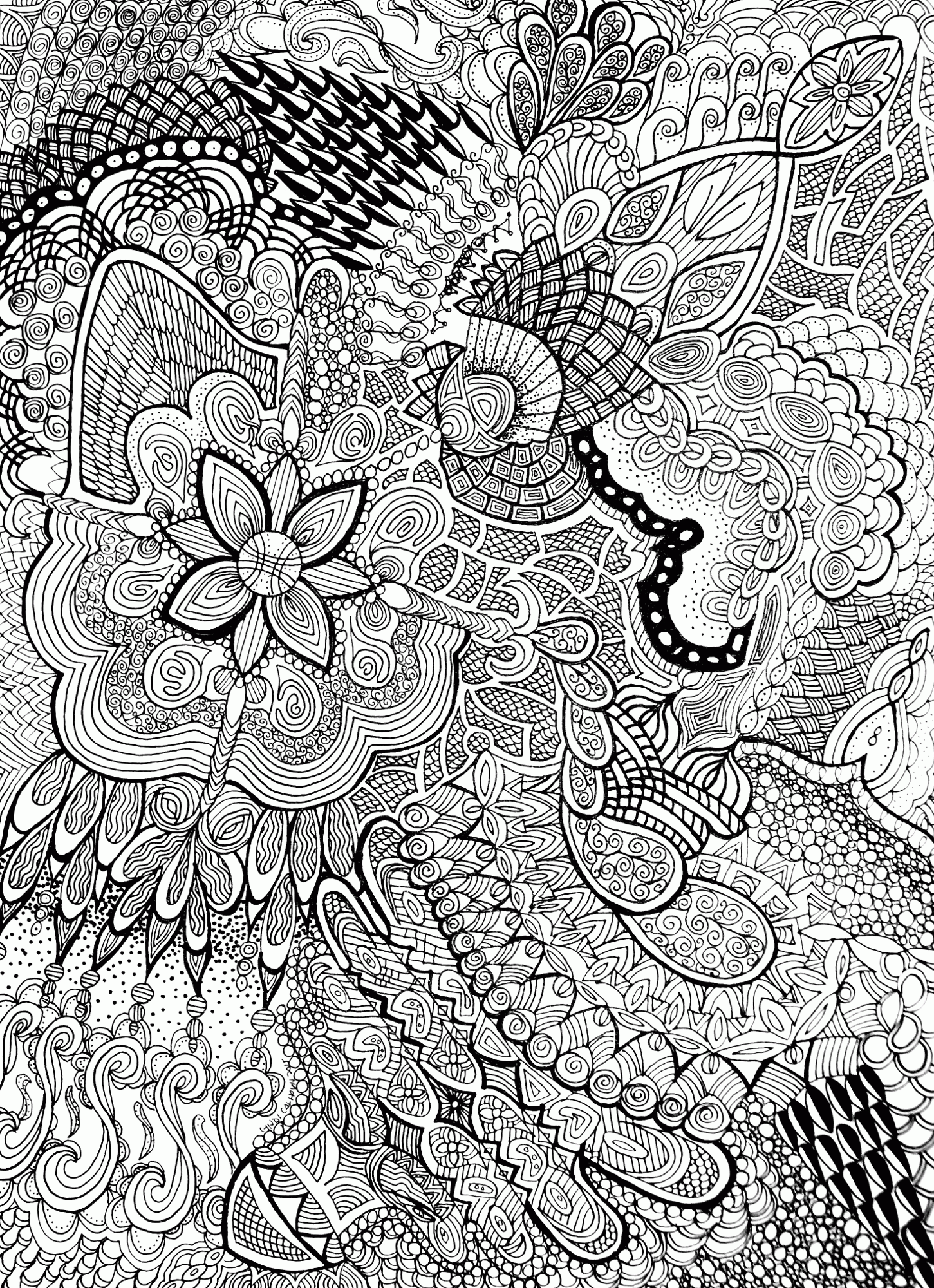 Abstract Flower Pattern Coloring Page – Contemplative Coloring
