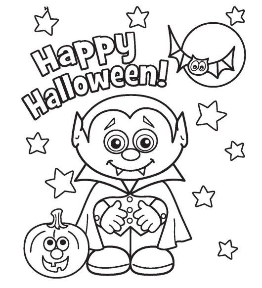 Cute Halloween - Coloring Pages for Kids and for Adults