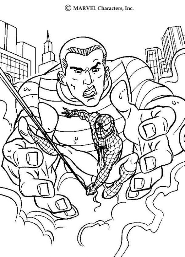 Sandman Attack Spiderman Coloring Page - Boys Coloring Pages ...