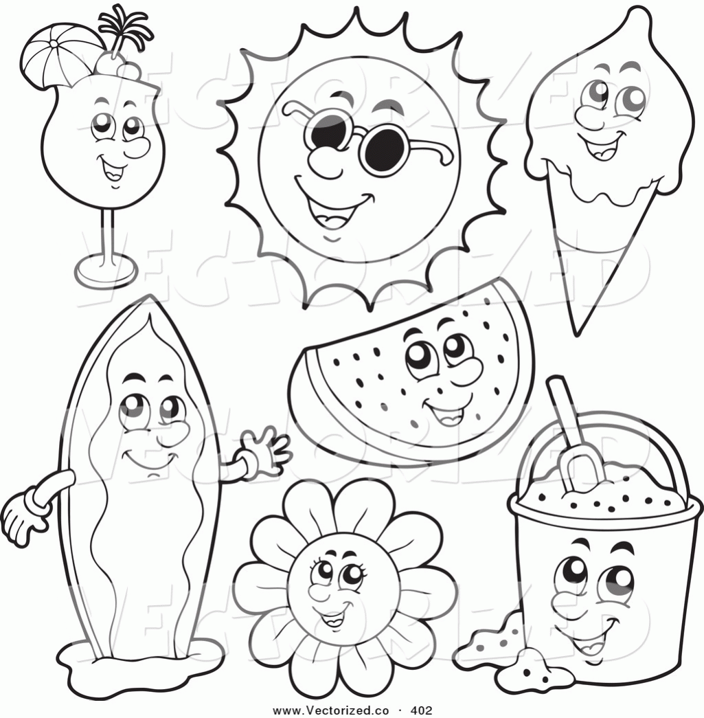 Summer Fun Coloring Page - Coloring Home
