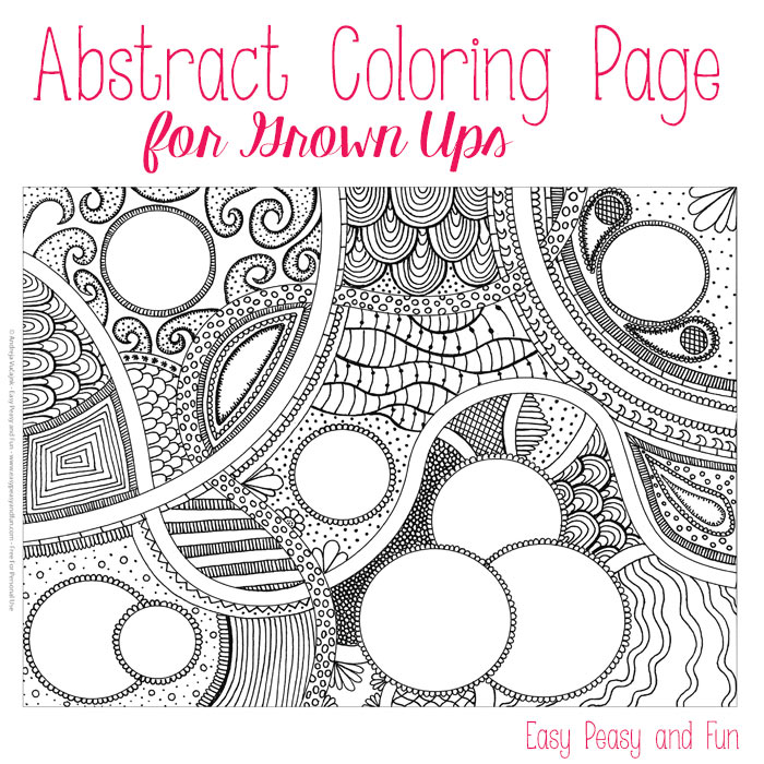 Free Abstract Coloring Page for Adults - Easy Peasy and Fun