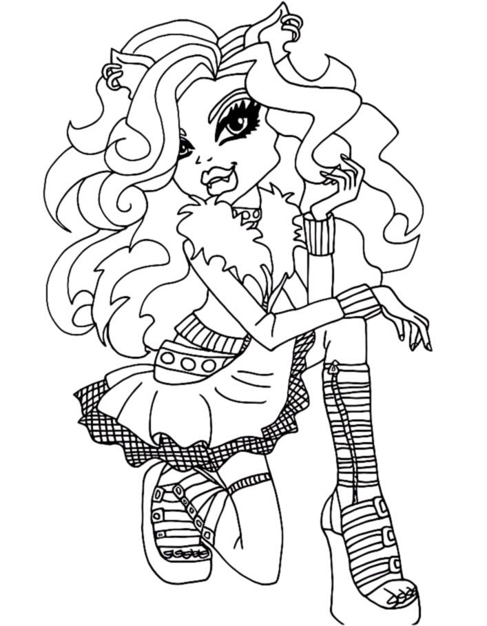 monster high coloring pages  clawdeen wolf  coloring home