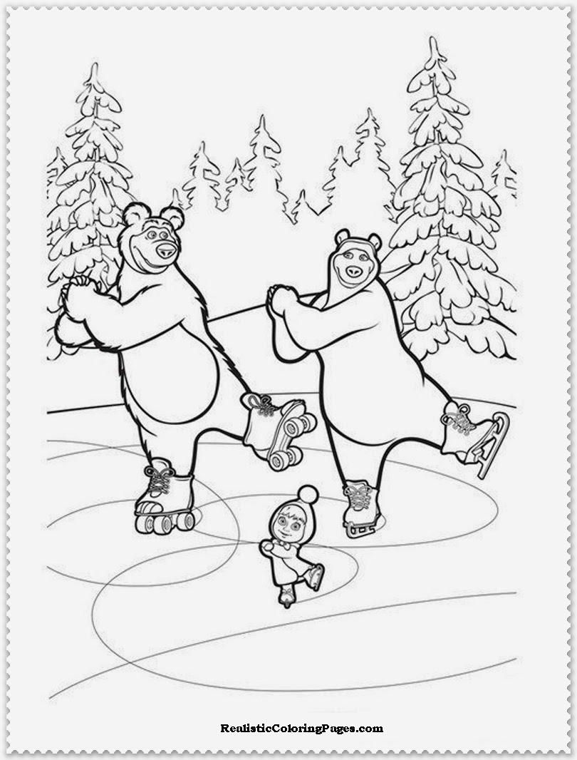 masha-&-the-bear coloring sheets – Free Printables