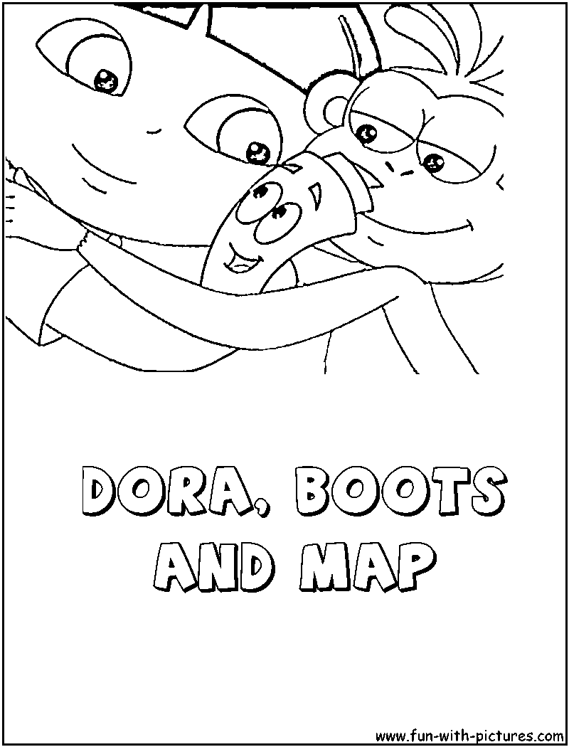 Dora Hugging Coloring Page