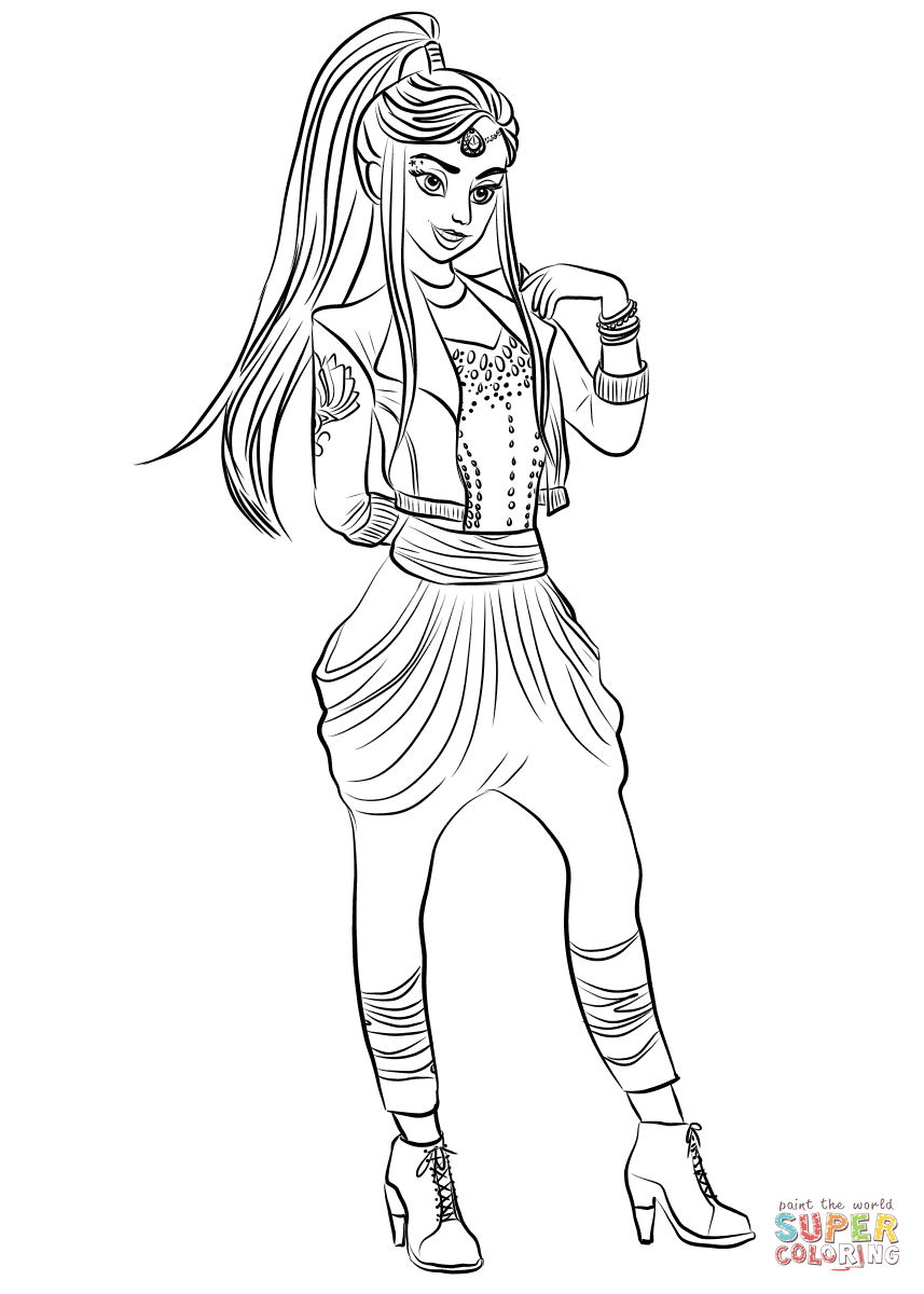 Descendants Wicked World Jordan coloring page | Free Printable Coloring  Pages