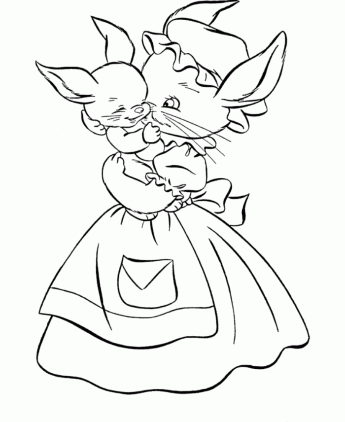 Bunny And Girl Coloring Pages - Coloring Pages For All Ages