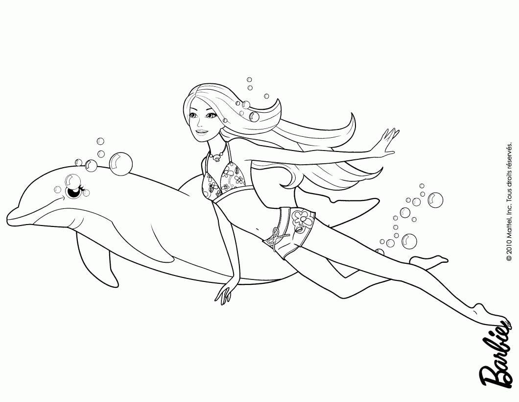 Barbie Mermaid Coloring Pages   Coloring Home