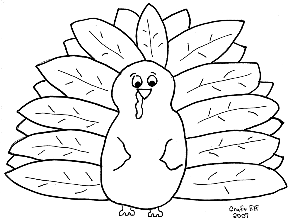 Free Turkey coloring page - fun kids Thanksgiving activity