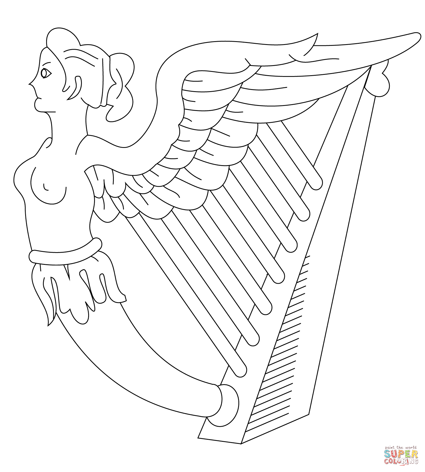Harp of Ireland coloring page