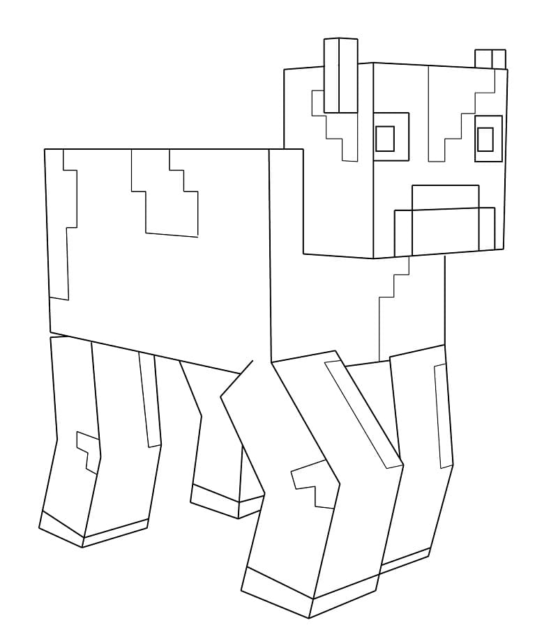 Minecraft Cow Coloring Page - Free Printable Coloring Pages for Kids