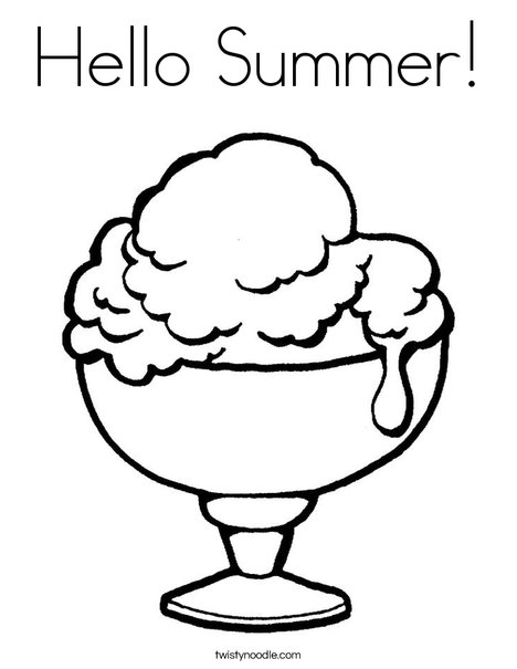 Hello Summer Coloring Page - Twisty Noodle