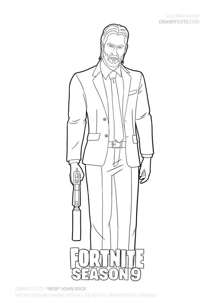 John Wick coloring page | Coloring pages for boys, Coloring pages, Fortnite