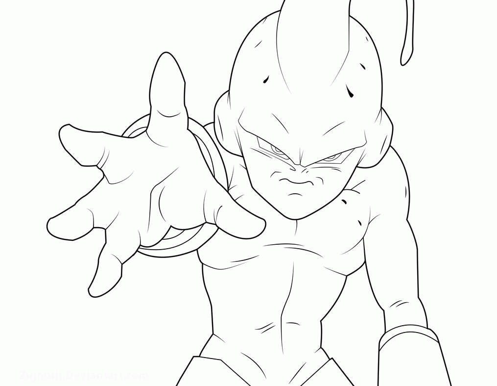 kid buu lineart by zignoth on DeviantArt