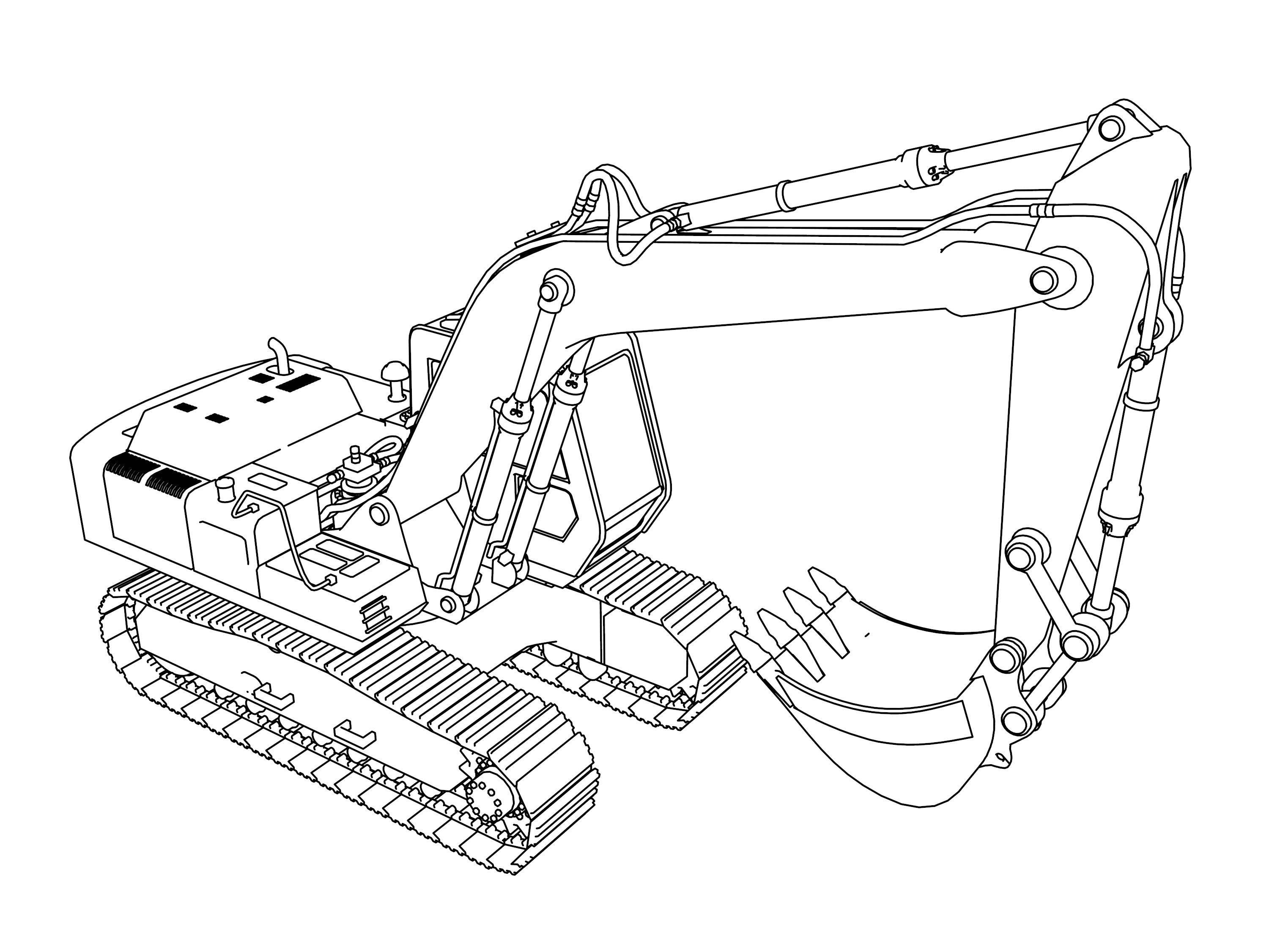 Excavator Coloring Pages | Coloring pages, Tractor coloring ...