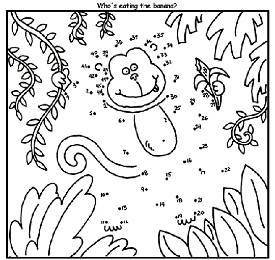 Monkey Connect the Dots Coloring Page | crayola.com