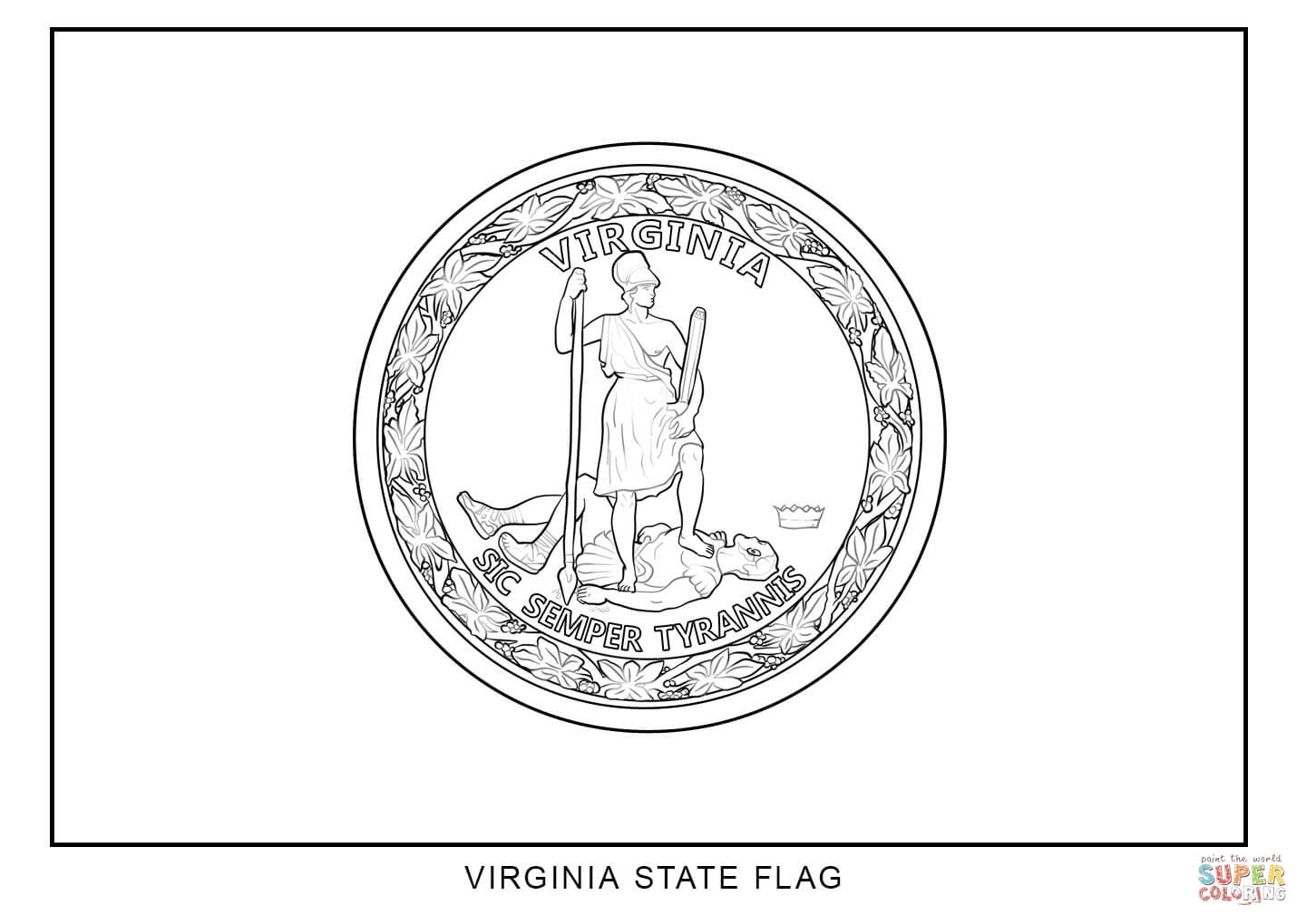 Virginia flag coloring page